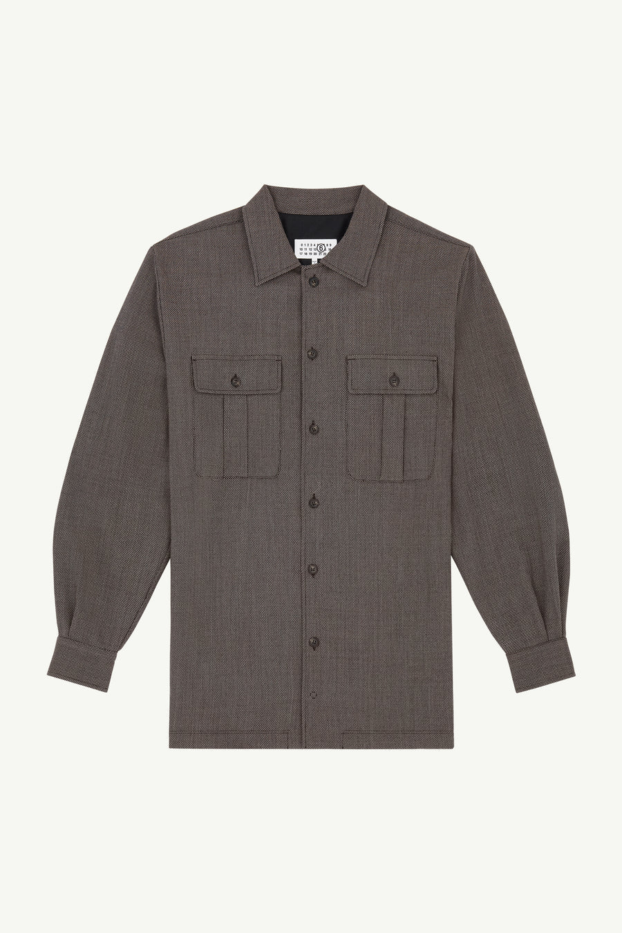 Tweed Shirt Dress in Brown and Beige