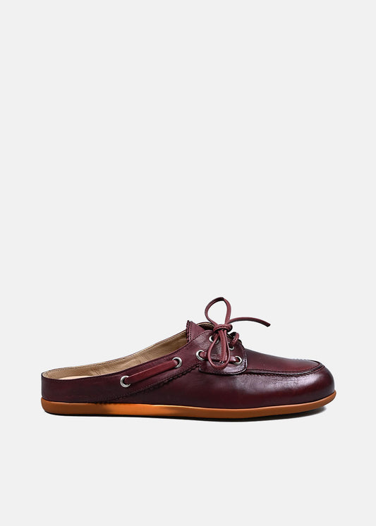 Leather Mule in Burgundy
