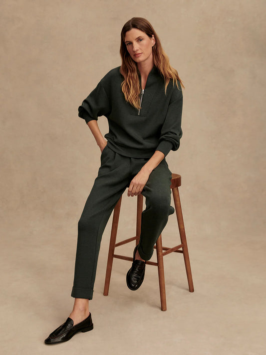 The Rolled Cuff Pant 25" in Olive Marl