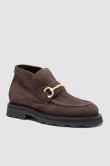 Ankle Loafer in Chocolate Suede