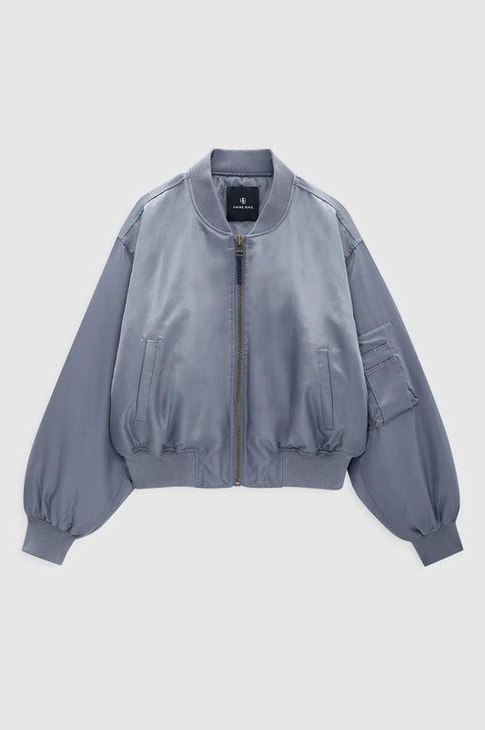 Cropped Leon Bomber in Dark Grey