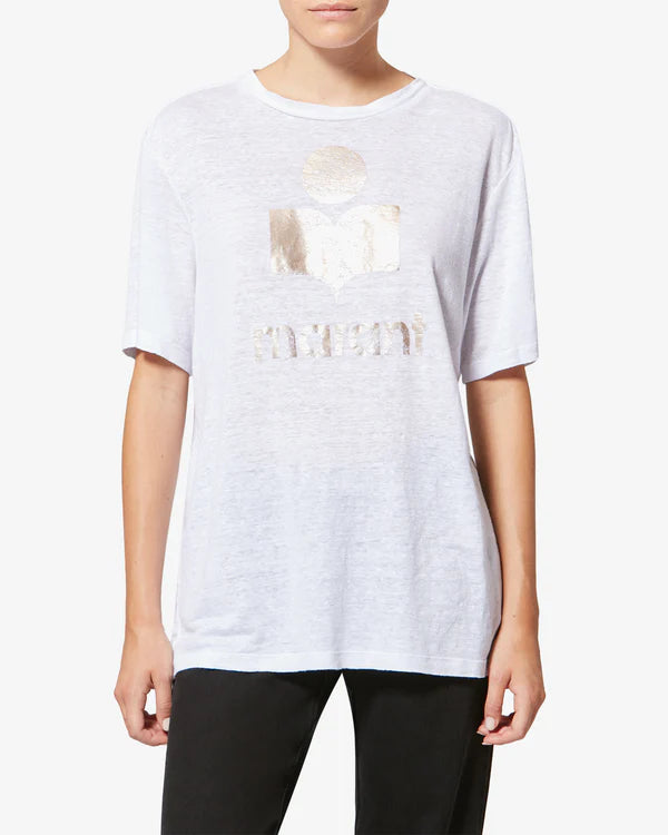 Zewel T-shirt in White/Light Gold