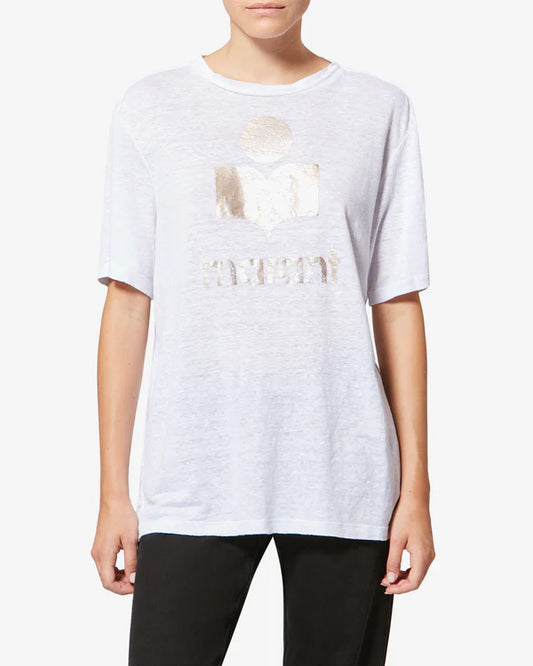 Zewel T-shirt in White/Light Gold