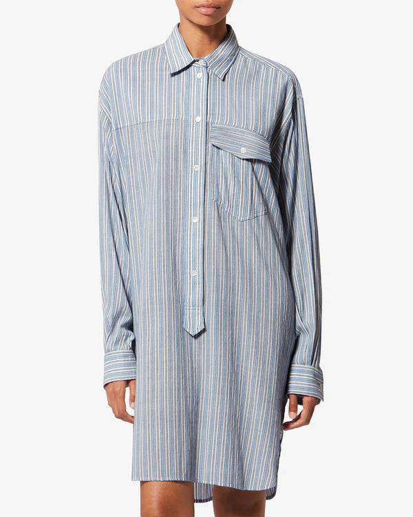 Laurane Dress in Blue Stripes