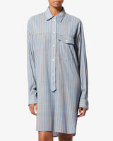 Laurane Dress in Blue Stripes