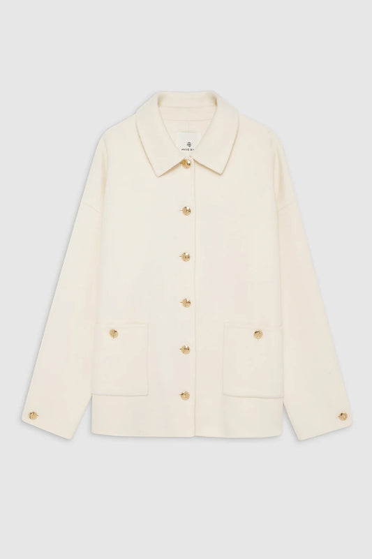 Luca Jacket in Ivory Cashmere Blend