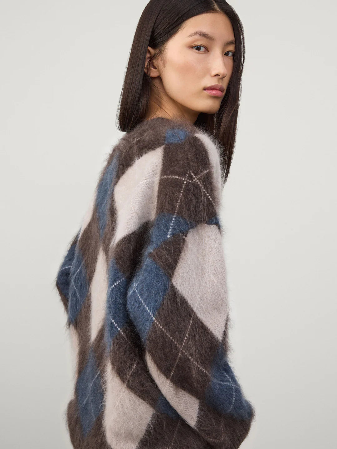 Elaria Cardigan in Wood Argyle Brushed