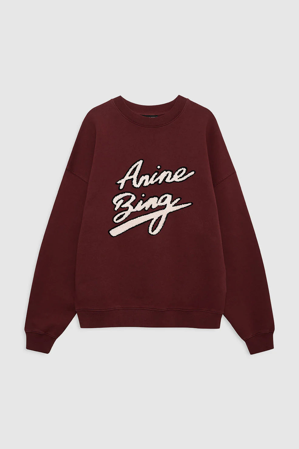 Miles Sweatshirt Chenille Signature in Burgundy