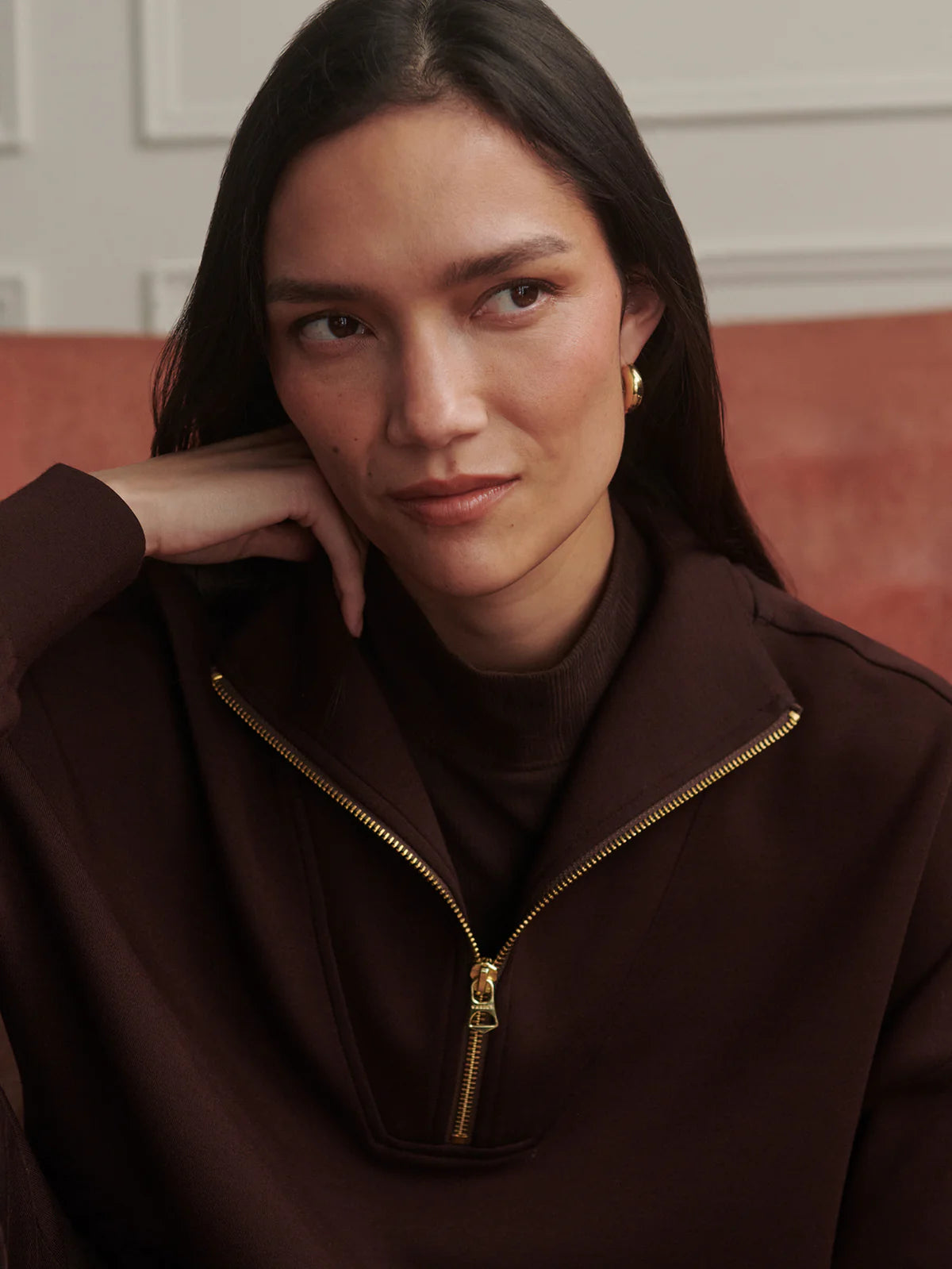 Hawley Half-Zip in Coffee Bean