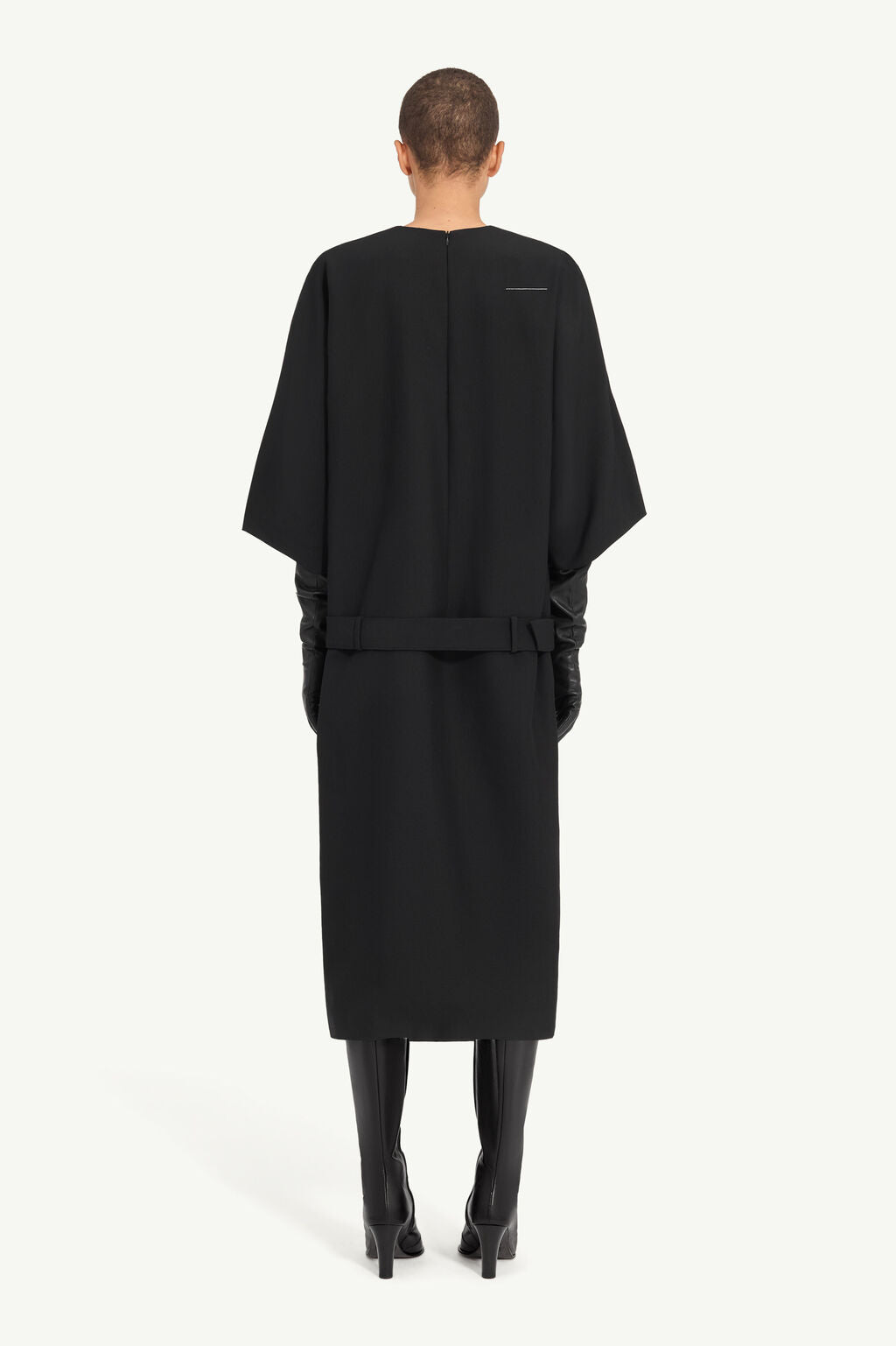 Wool Midi Dress in Black