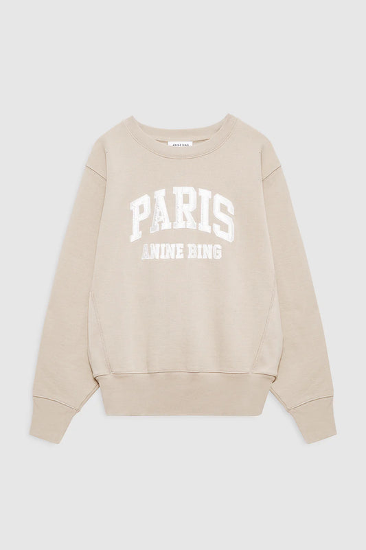 Harry Shrunken Sweatshirt Paris in Beige
