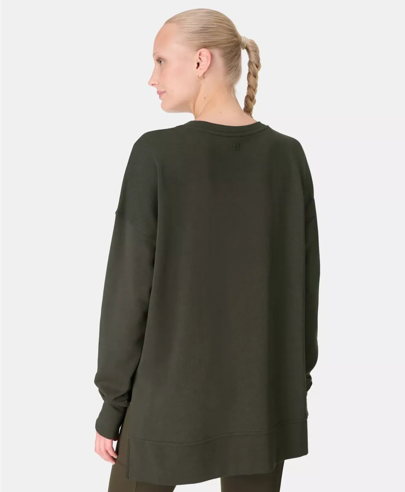 After Class Longline Sweatshirt in Nori Green