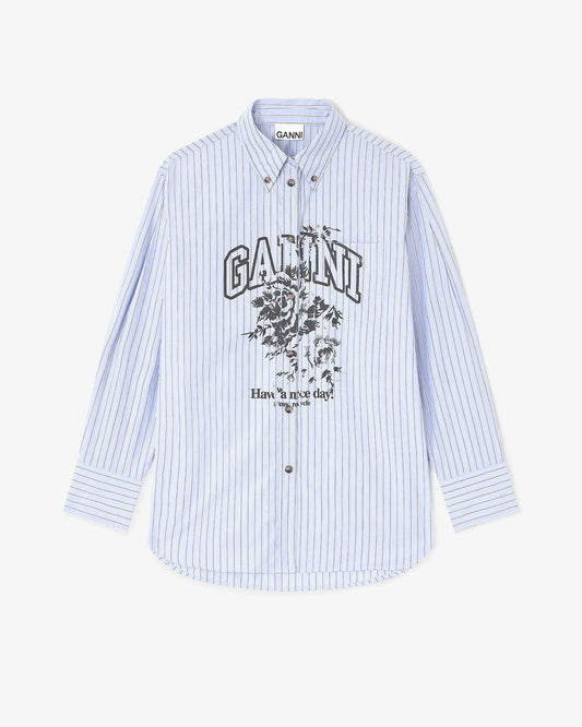 Stripe Logo Shirt in Blue