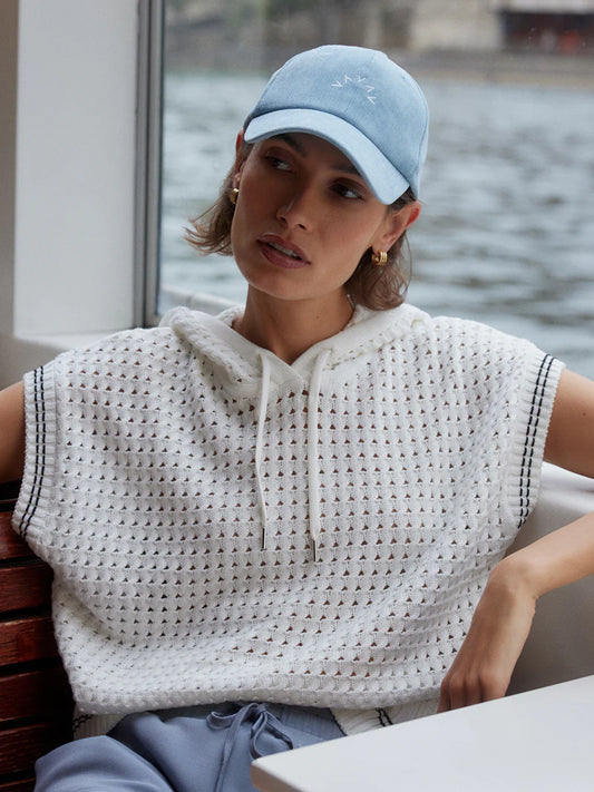 Vittoria Knit Hoodie in Snow White
