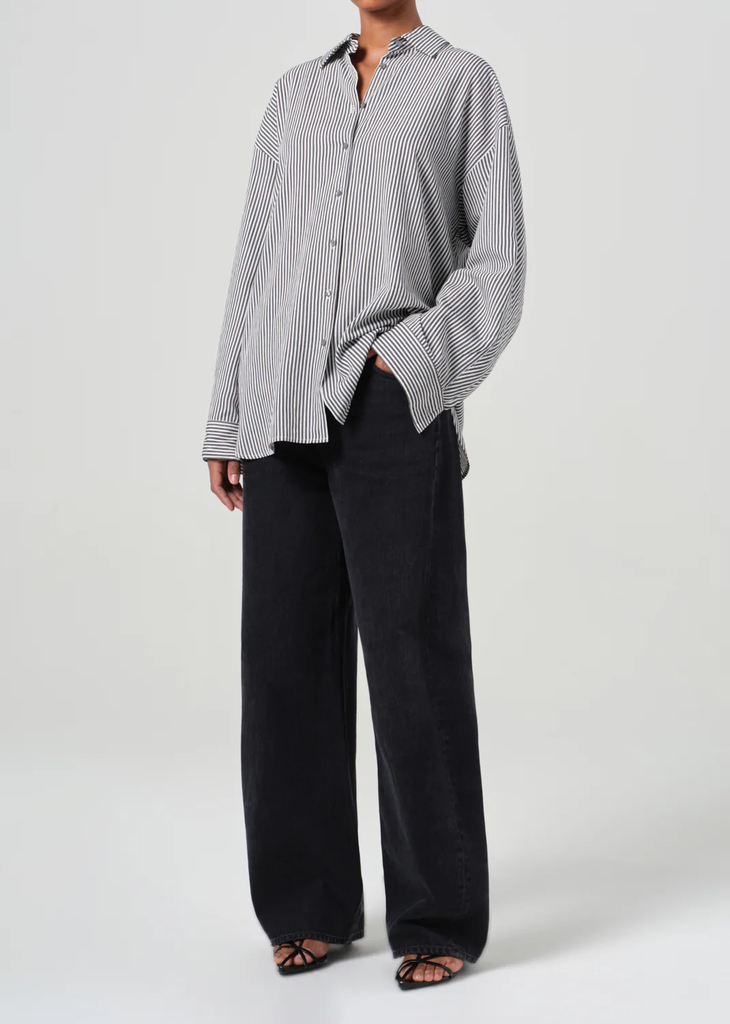 BRONA SHIRT IN SOLENE STRIPE  - AGOLDE