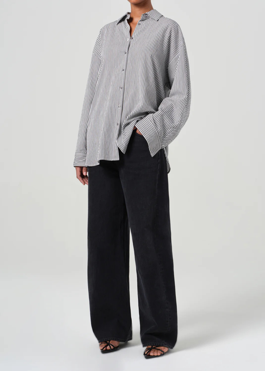 BRONA SHIRT IN SOLENE STRIPE  - AGOLDE