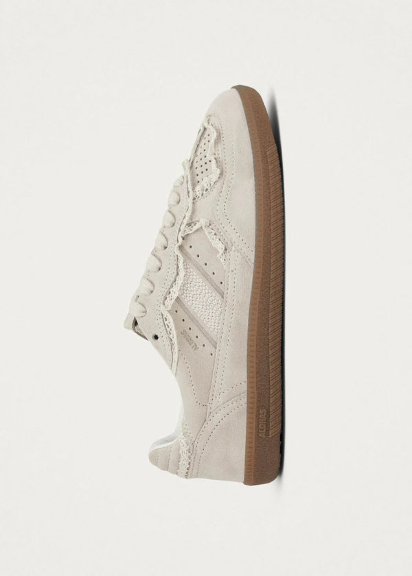 TB490 Crochet Sneakers in Cream Leather