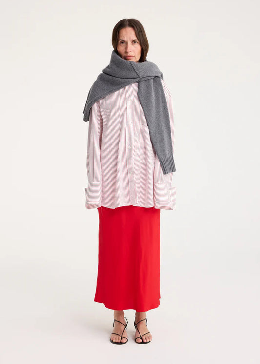 MID LENGTH SILK SKIRT RED - ROHE