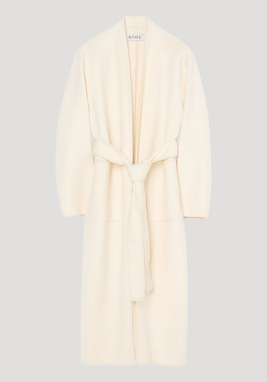 Double Faced Kimono Style Coat in Off White