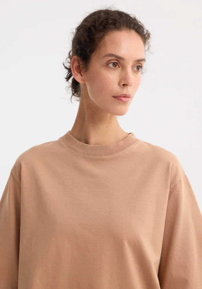 Oversized Cotton T-Shirt in Powder