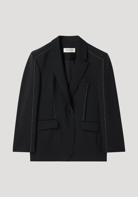 Contrast Detail Blazer in Black