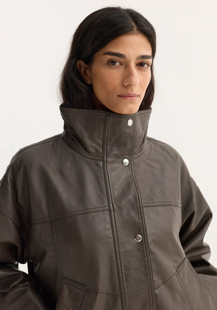 Reinvented Leather Jacket in Earth