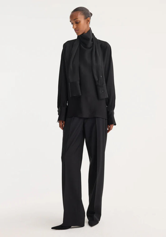 Foulard Silk Top in Black
