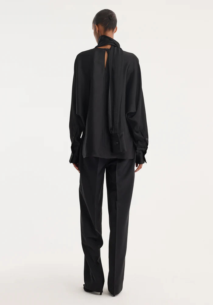 Foulard Silk Top in Black