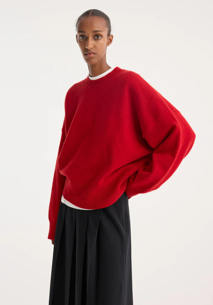 Wool Crewneck in Red
