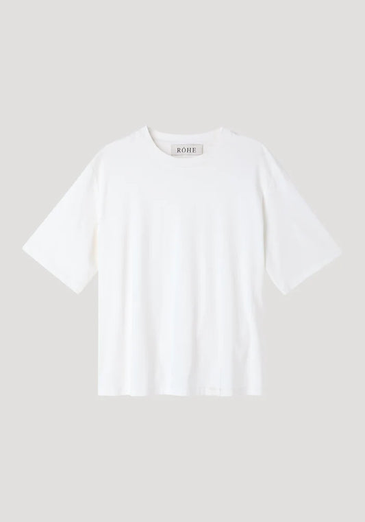Oversized Cotton Silk T-Shirt in White