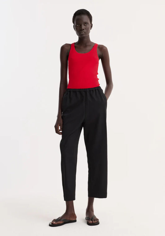 Cropped Wide Leg Trousers in Black