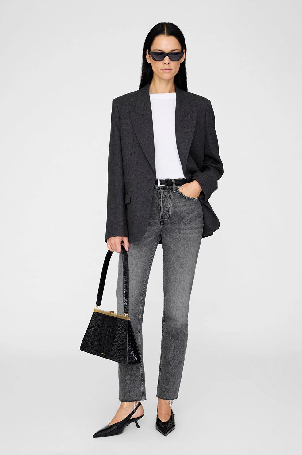 Hilda Slingback Pumps in Patent Black