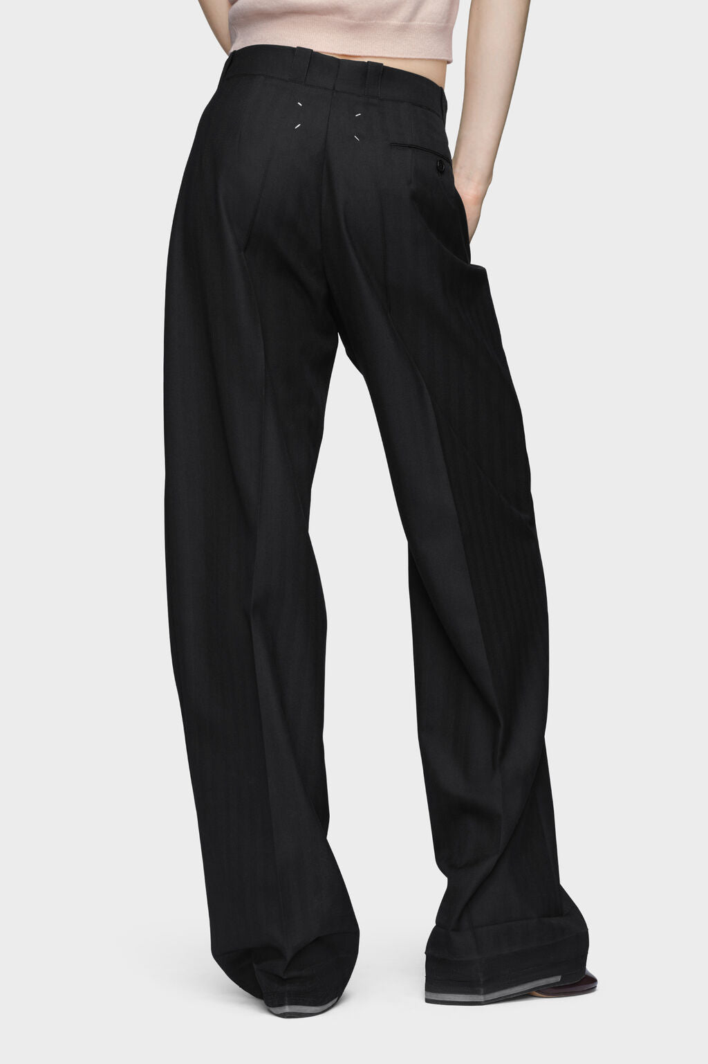 Tailored Wool Trousers in Black