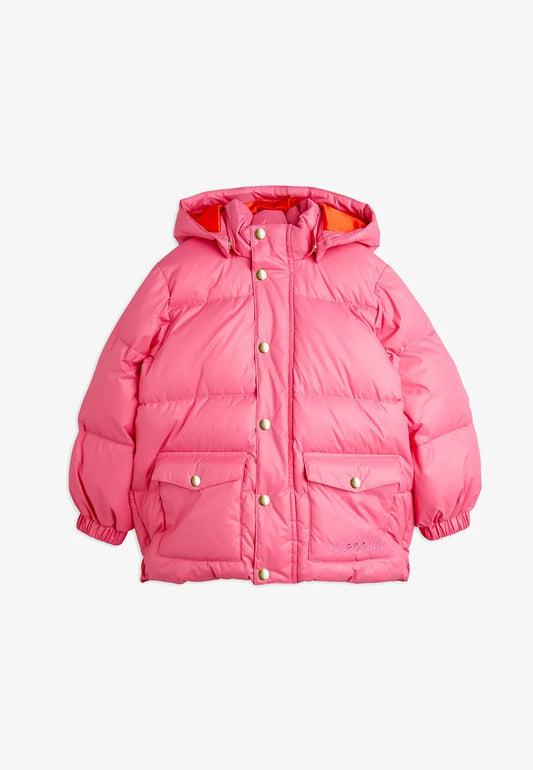 Heavy Hooded Puffer Jacket in Pink