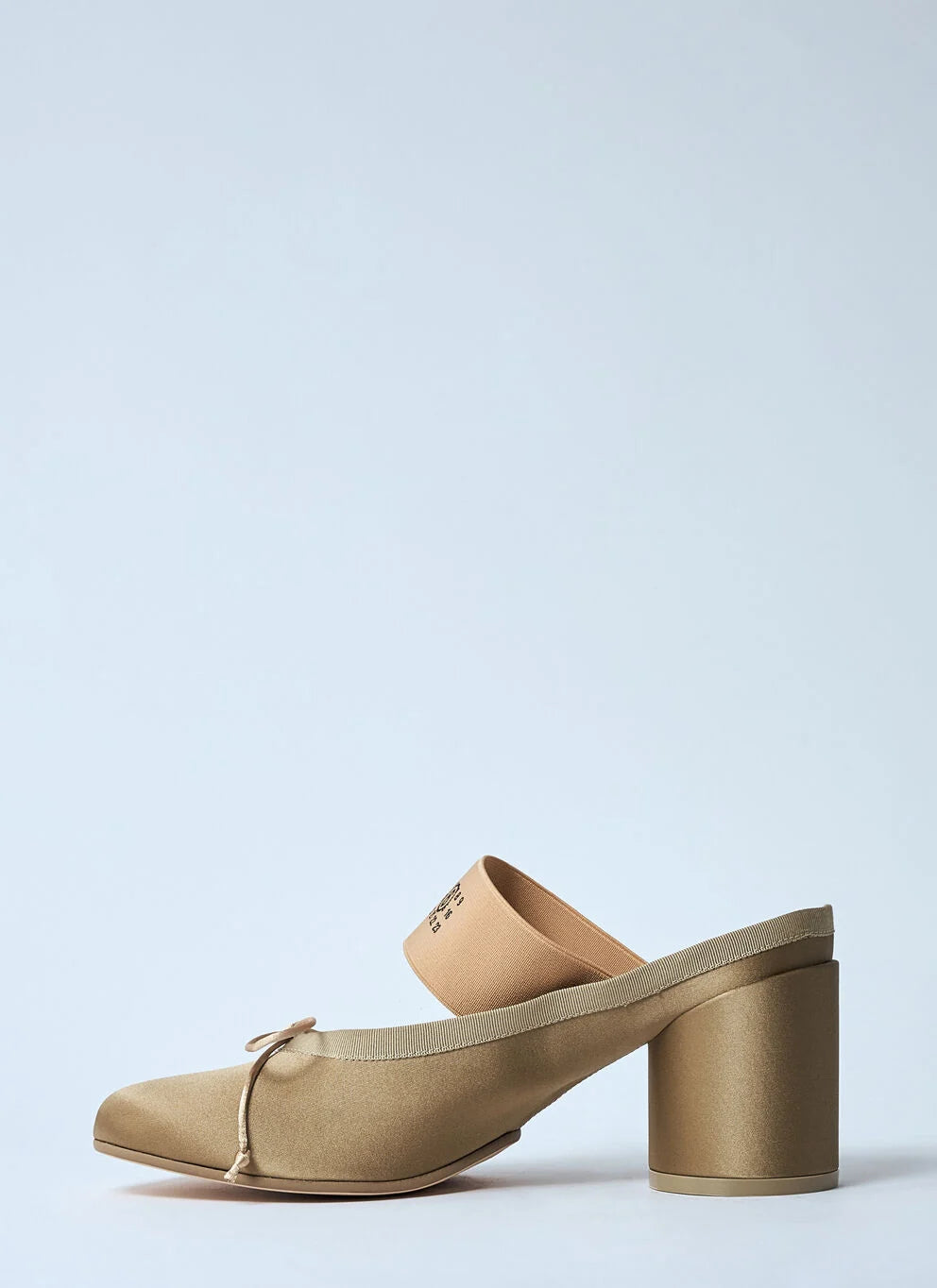 Block Heel Ballet Shoe in Nude