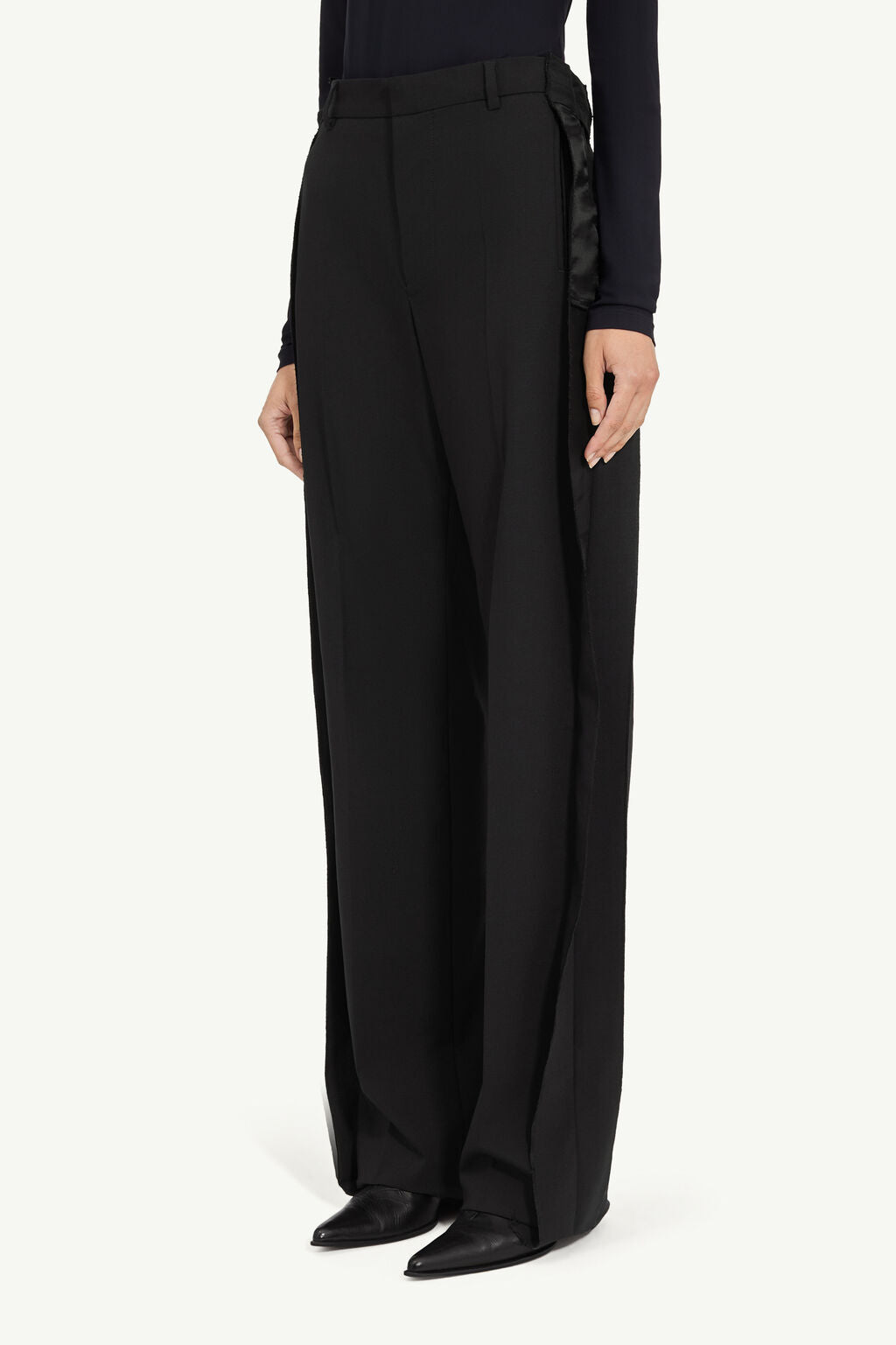 Tailored Wool Trousers in Black