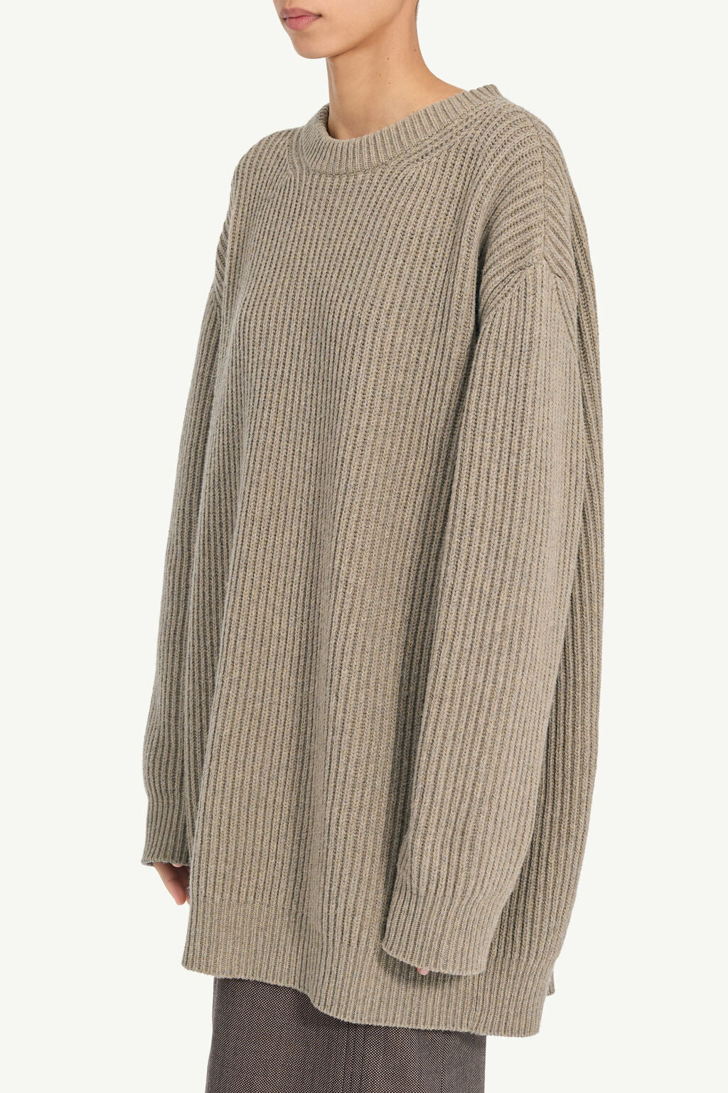 Wool Blend Sweater Dress in Beige