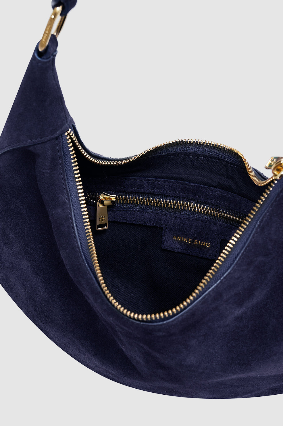 Kate Hobo Bag in Navy Suede