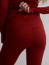 Always Warm Base Layer Leggings in Red Dahlia Marl