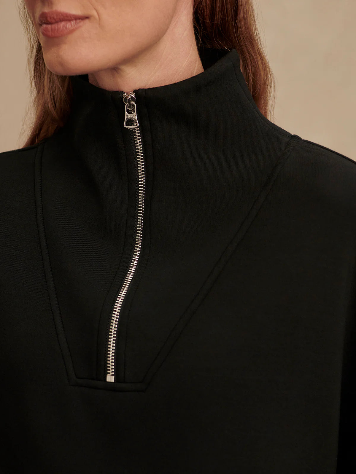 Hawley Half Zip Sweat in Black