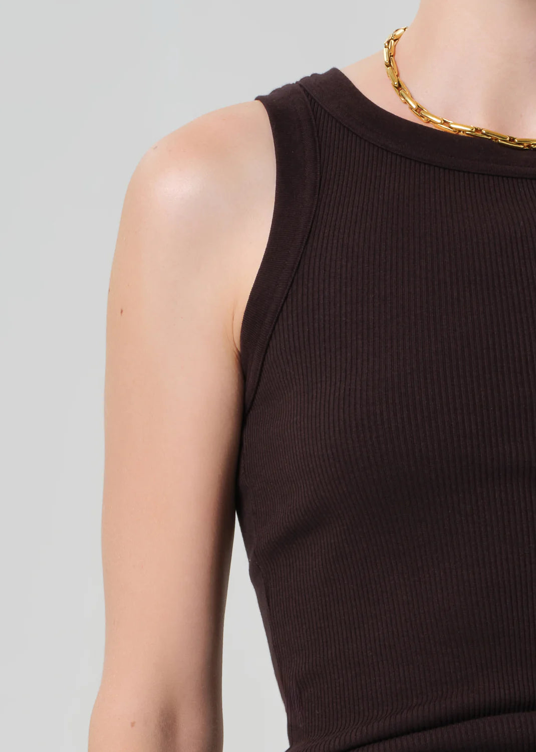 Isabel Rib Tank in Chocolate