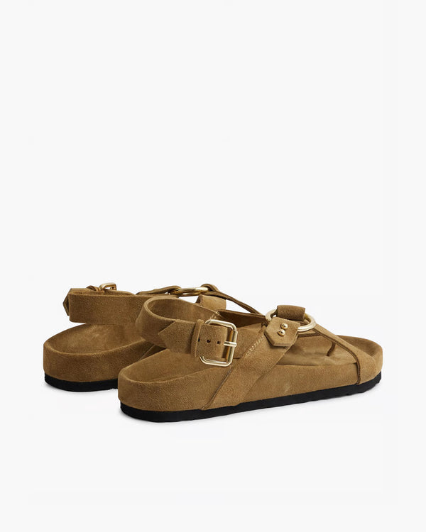 Mexico Sandals in Split Leaher in Green