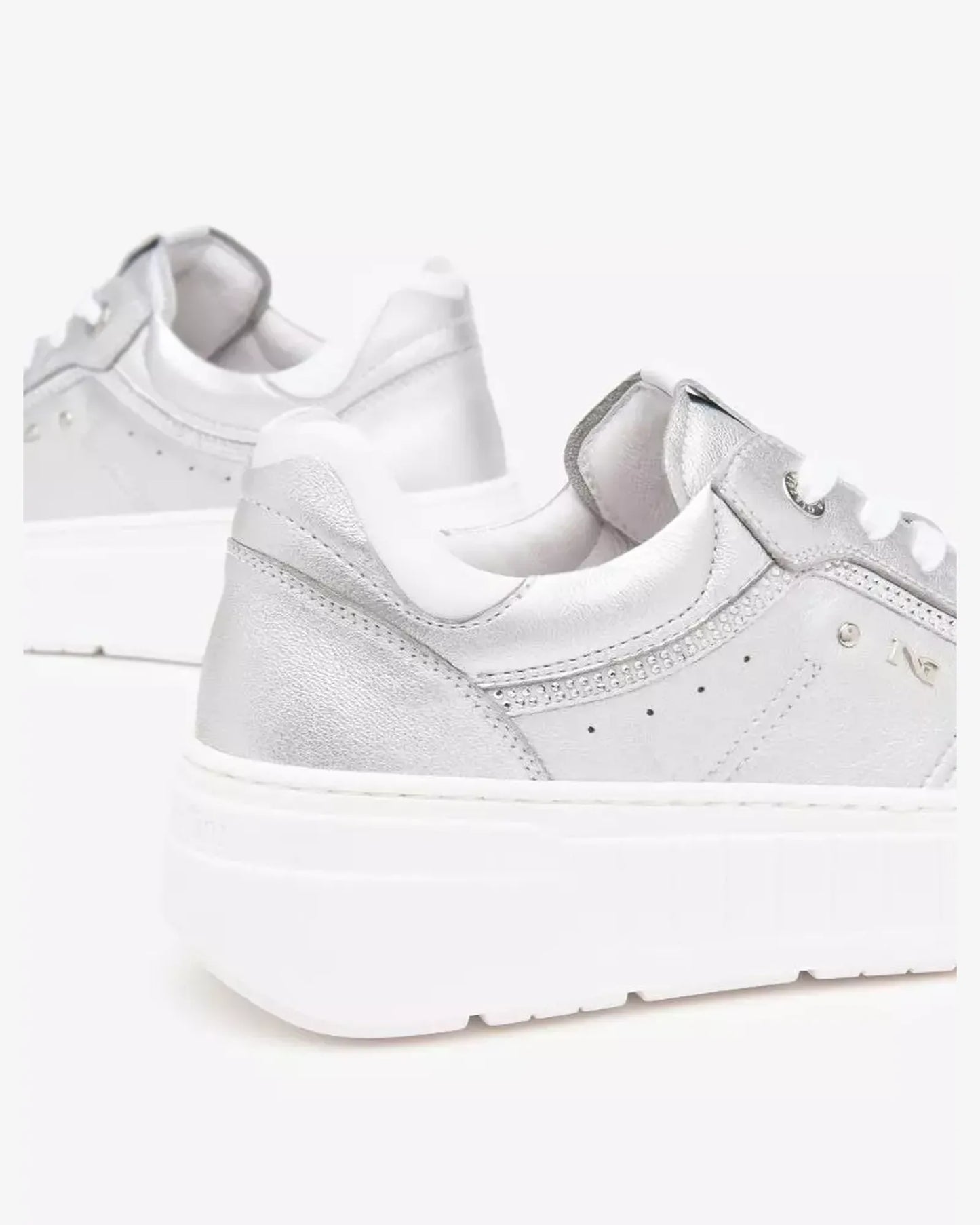Platform Sneaker in Silver