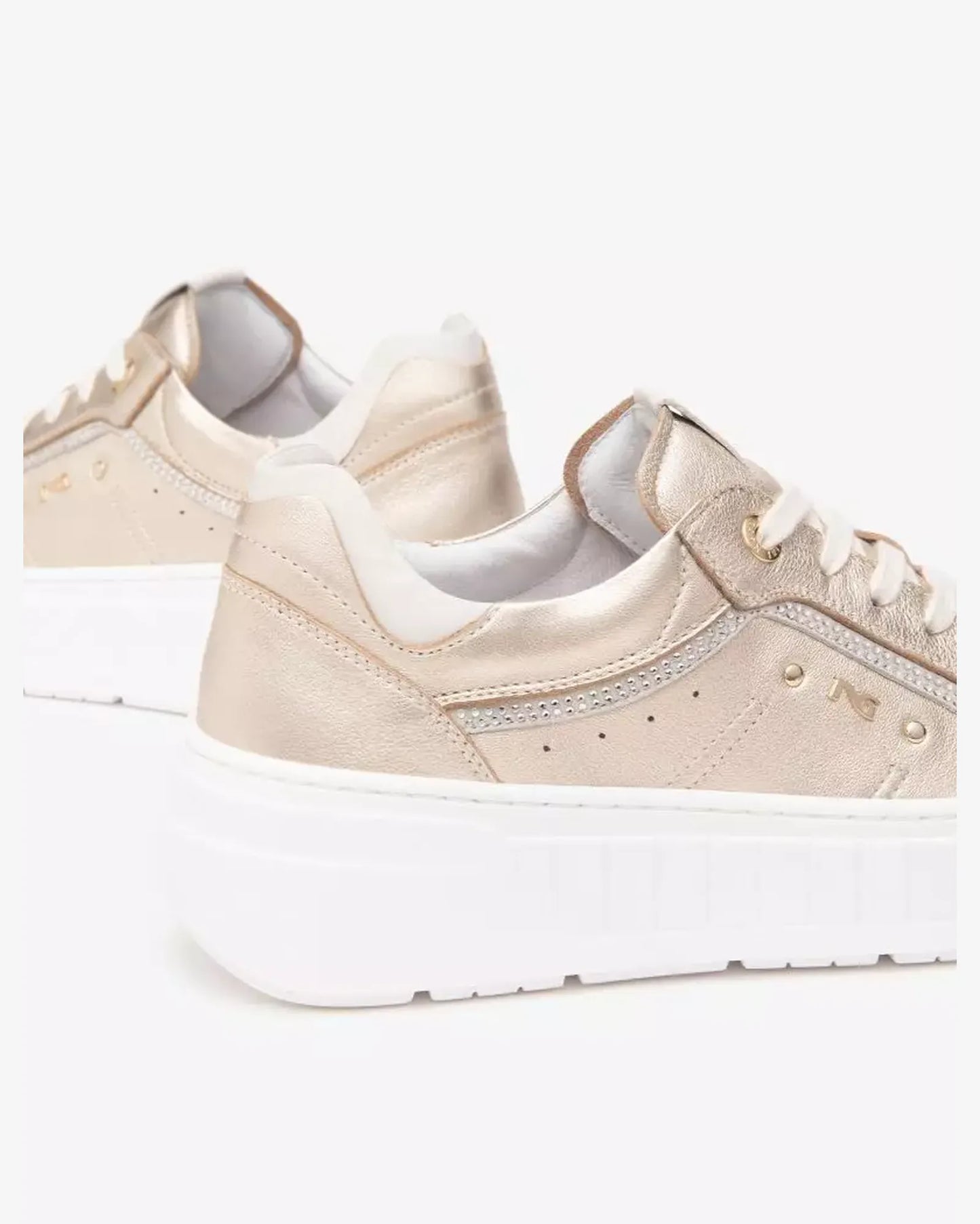Platform Sneaker in Gold