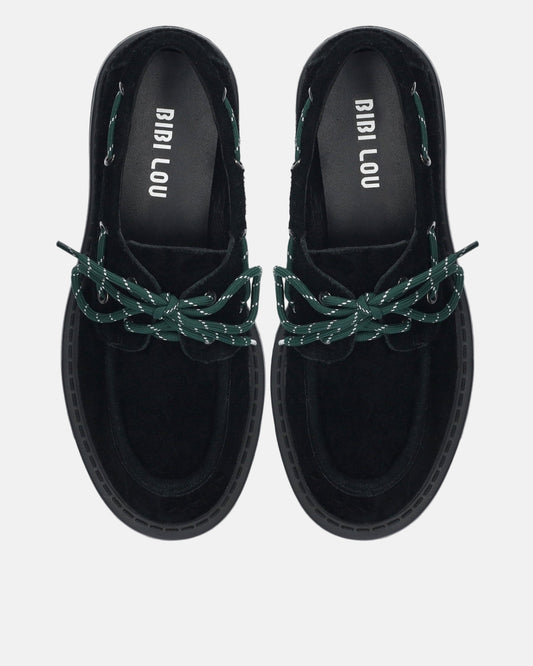 Furry Cow Suede Loafer in Black