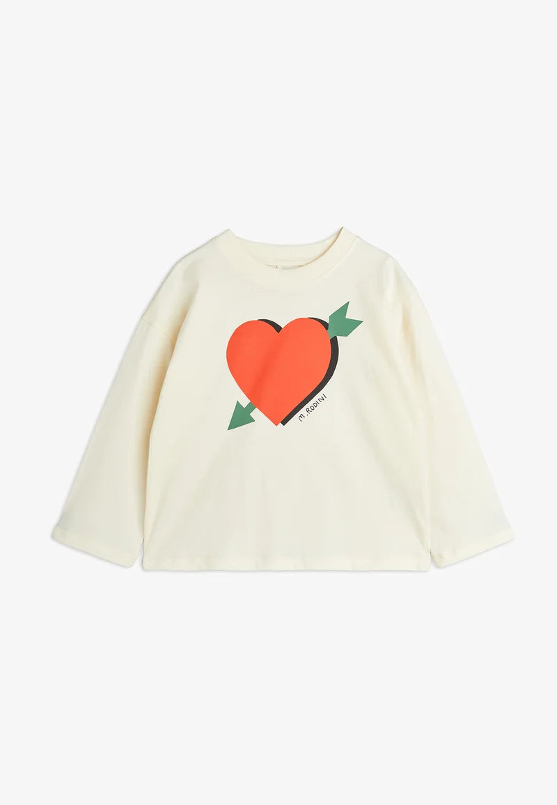 Arrowed Heart Tee in Off White