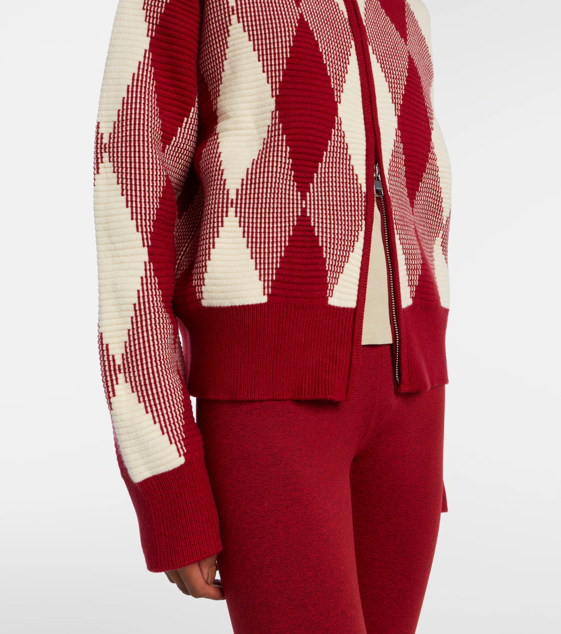 Karina Jacquard Knit Jacket in Red Dahlia