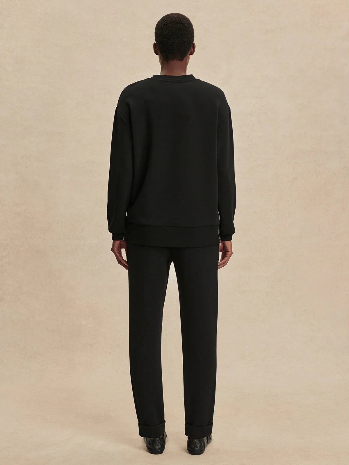 The Rolled Cuff Pant 25" in Black