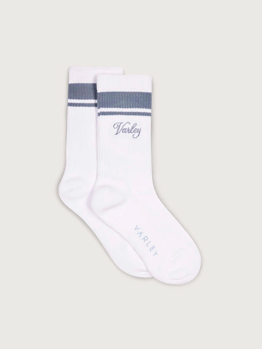 Lamar Club Stripe Socks in White