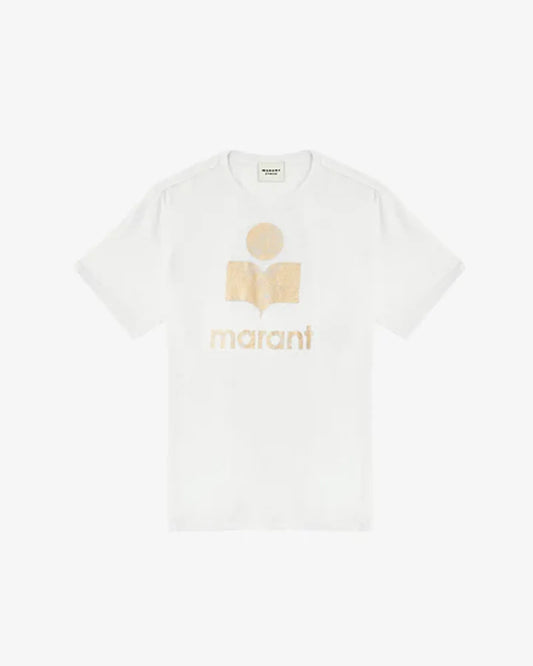 Zewel T-shirt in White/Light Gold